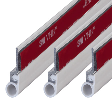 White Aluminum and Vinyl CINCH® Self-adhesive Top and Sides Door Seal Kit ECU Profile