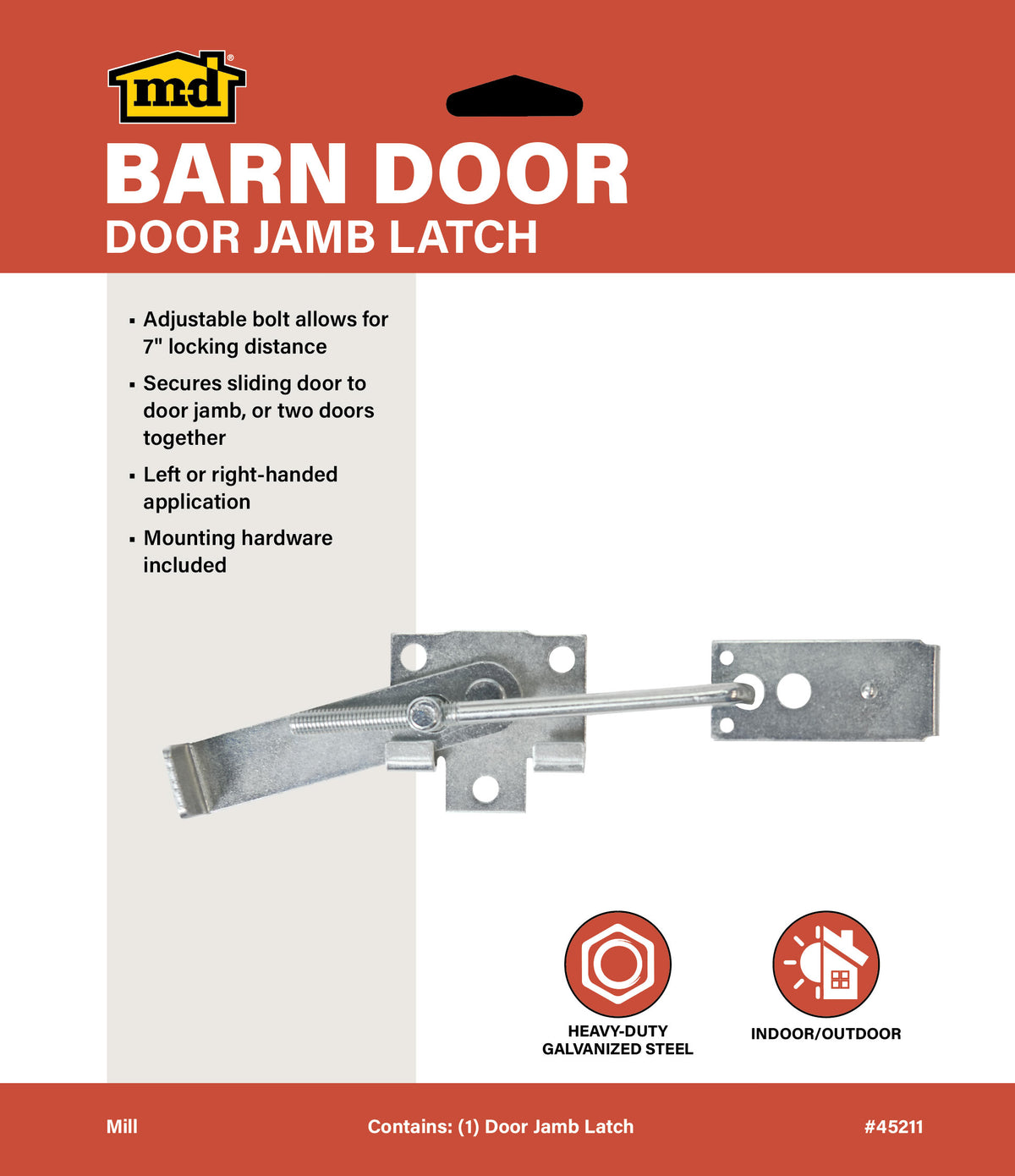 Heavy-Duty Door Latch for Exterior Barn Doors Mill Label