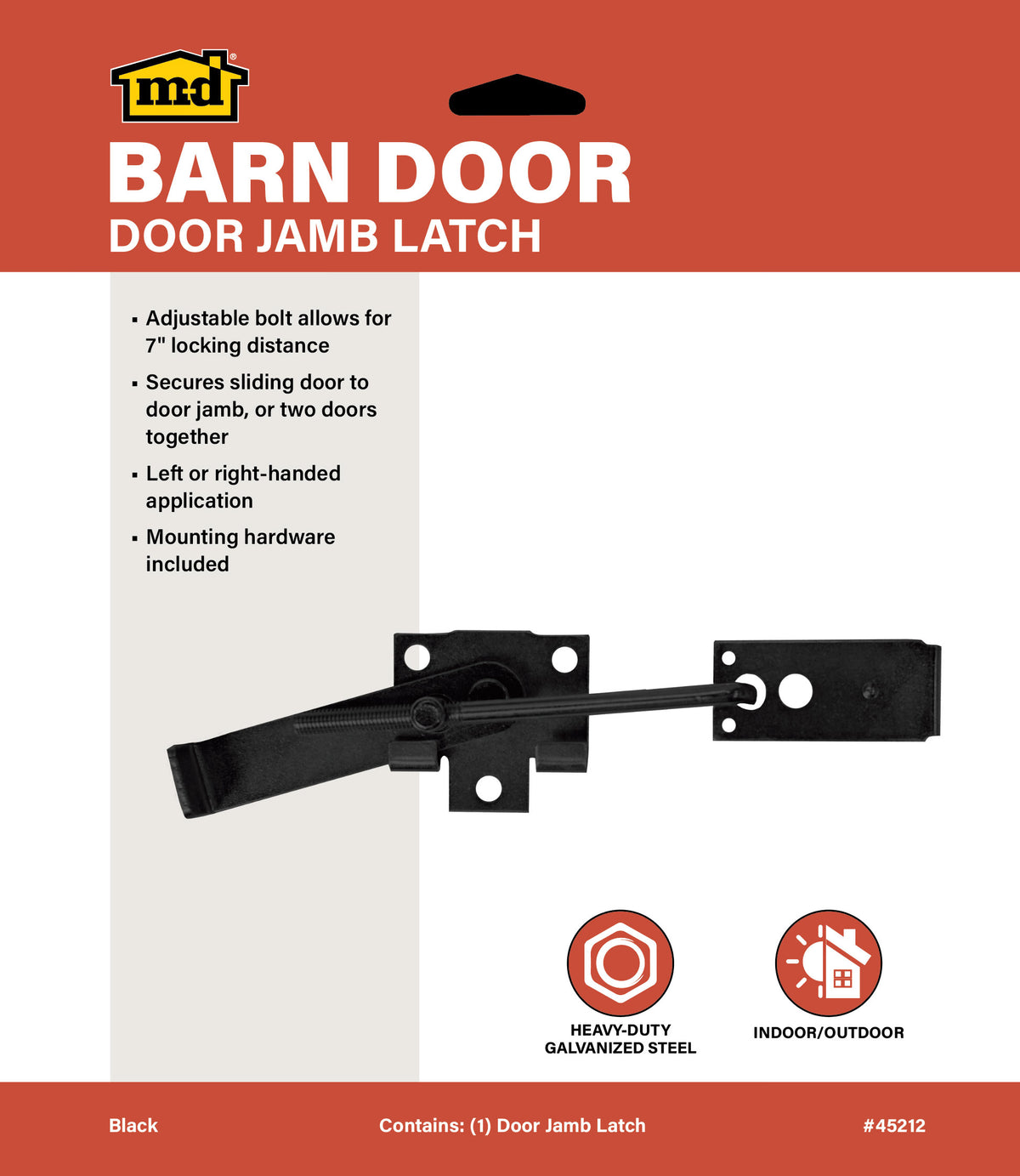 Heavy-Duty Door Latch for Exterior Barn Doors Black Label