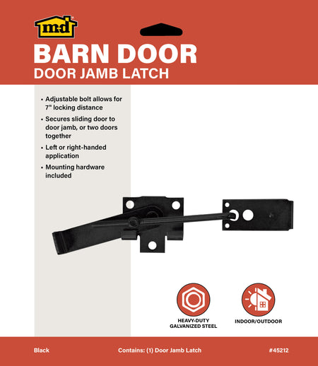 Heavy-Duty Door Latch for Exterior Barn Doors Black Label