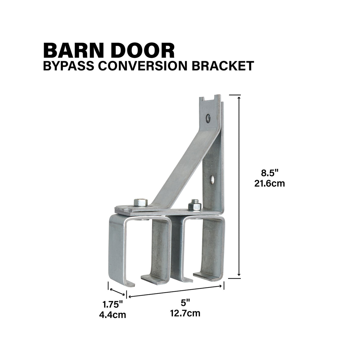 Heavy-Duty Bypass Conversion Bracket for Exterior Barn Doors Mill Callout