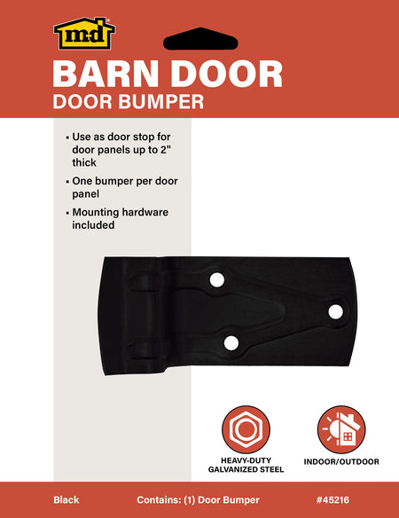 Heavy-Duty Door Bumper for Exterior Barn Doors Black Label