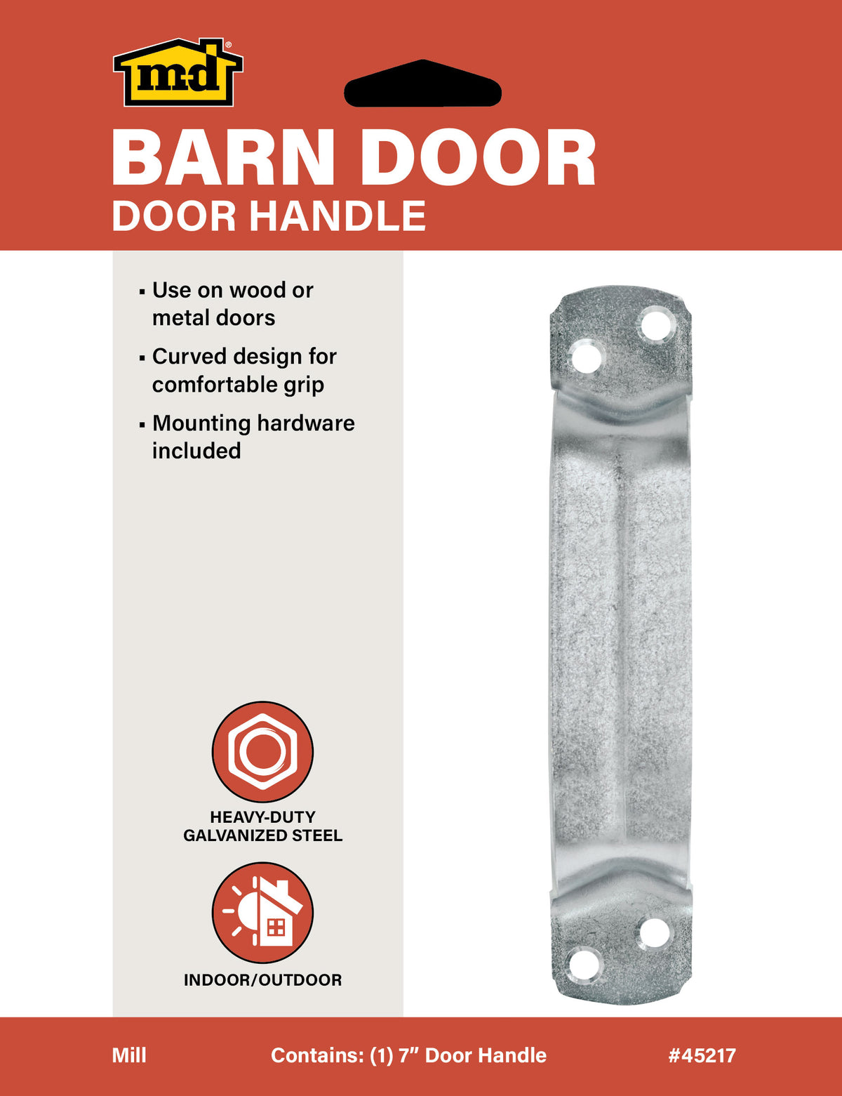 Heavy-Duty Door Handle for Exterior Barn Doors Mill Label