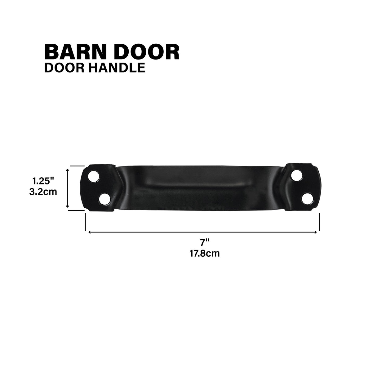 Heavy-Duty Door Handle for Exterior Barn Doors Black Callout