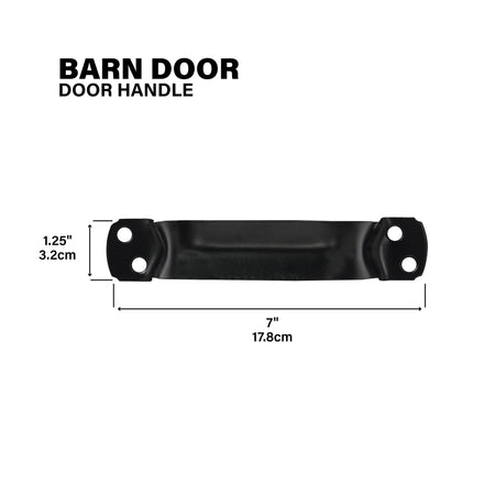Heavy-Duty Door Handle for Exterior Barn Doors Black Callout