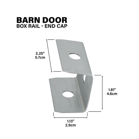 Box Rail End Cap for Exterior Barn Doors Mill Callout