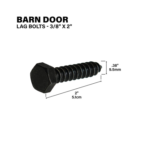 Lag Bolts for Exterior Barn Doors Black Callout
