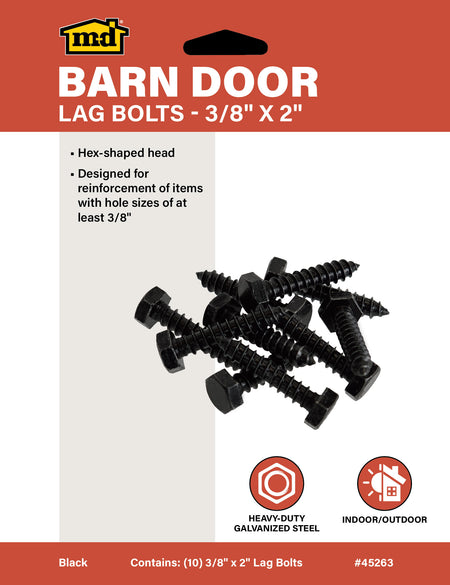 Lag Bolts for Exterior Barn Doors Black Label