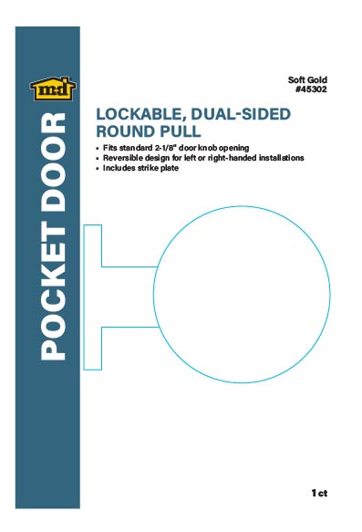 Dual-Sided Round Pull for Pocket Doors Soft Gold Label