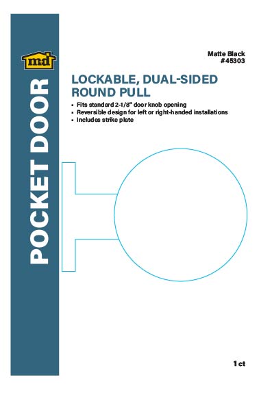 Dual-Sided Round Pull for Pocket Doors Matte Black Label