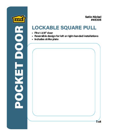 Lockable Square Pull for Pocket Doors Satin Nickel Label