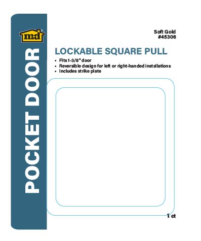 Lockable Square Pull for Pocket Doors Soft Gold Label