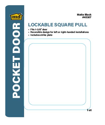 Lockable Square Pull for Pocket Doors Matte Black Label