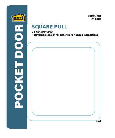 Square Pull for Pocket Doors Soft Gold Label