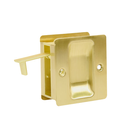 Square Pull for Pocket Doors Soft Gold Profile