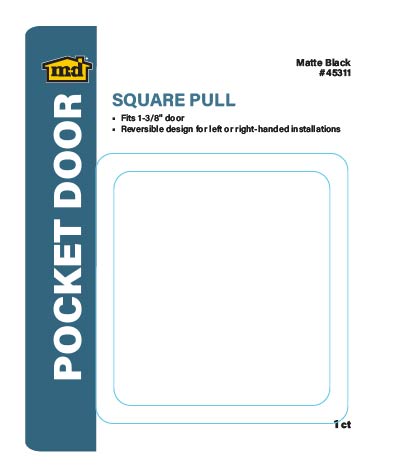 Square Pull for Pocket Doors Matte Black Label