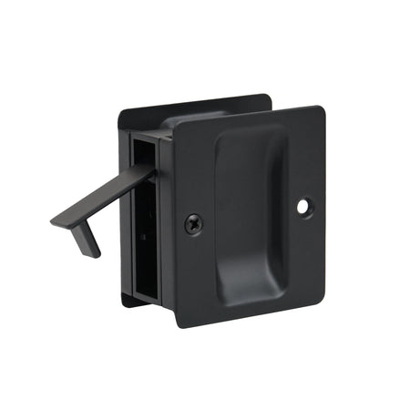 Square Pull for Pocket Doors Matte Black Profile