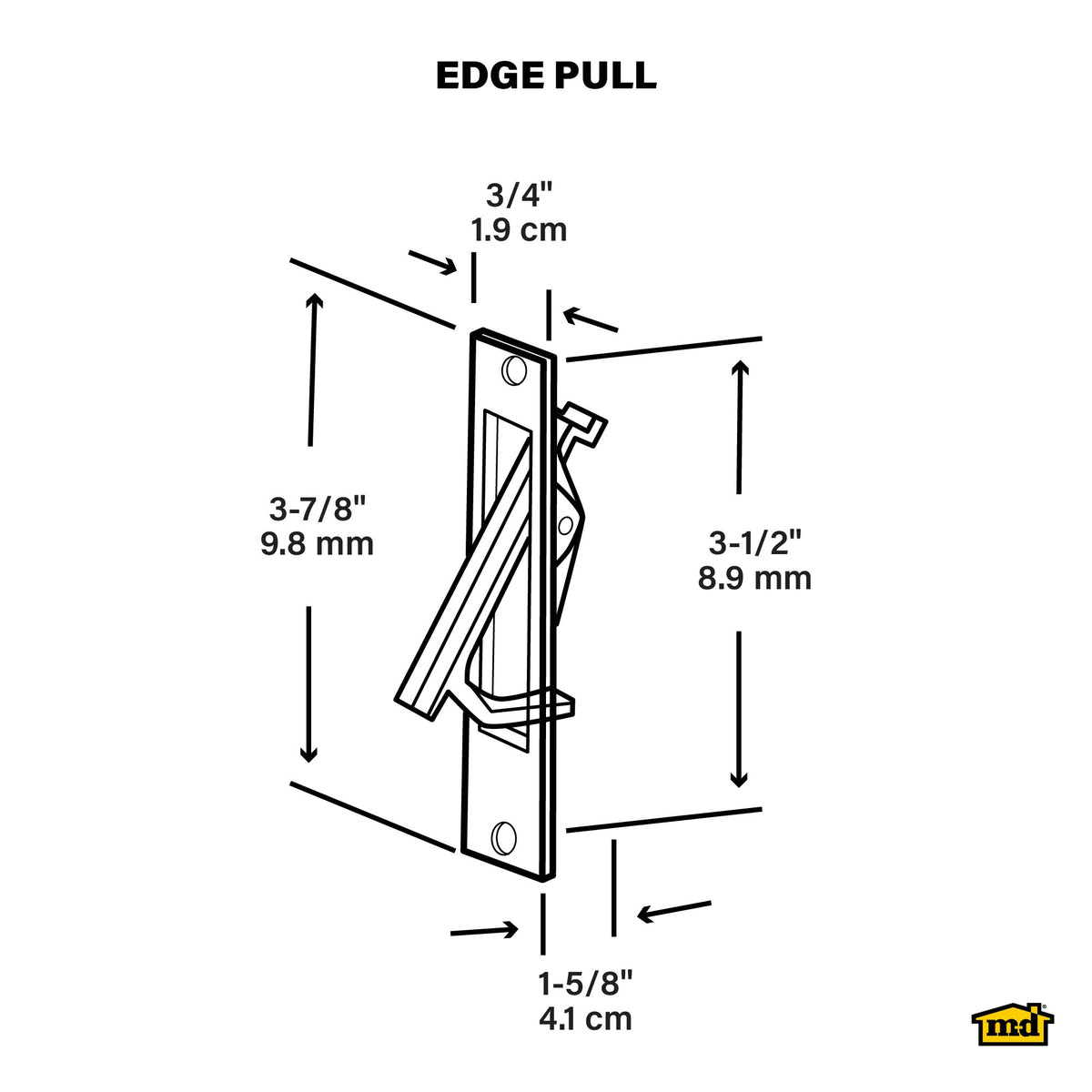Edge Pull for Pocket Doors Matte Black Callout