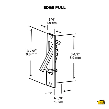 Edge Pull for Pocket Doors Matte Black Callout
