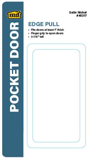 Edge Pull for Pocket Doors Satin Nickel Label