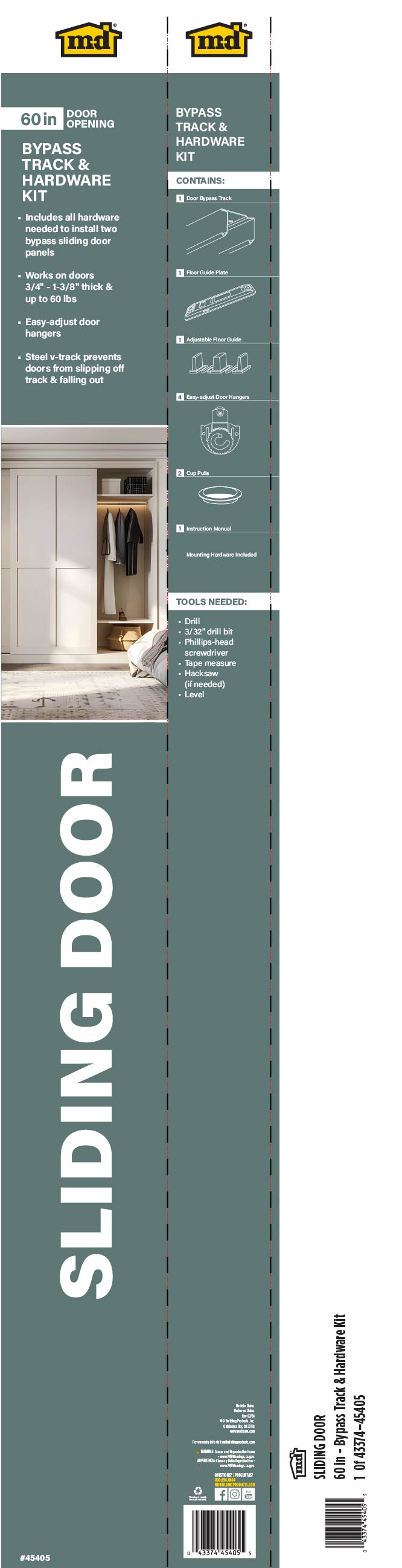 Track & Hardware Kit for Sliding Doors 60" Label