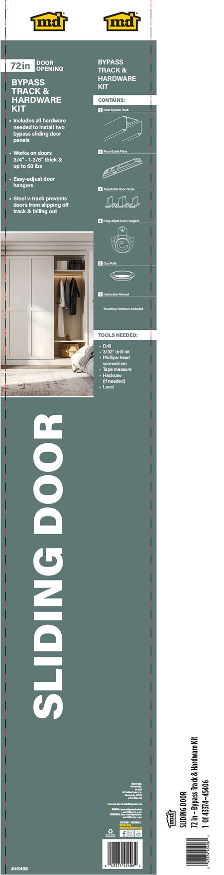 Track & Hardware Kit for Sliding Doors 72" Label