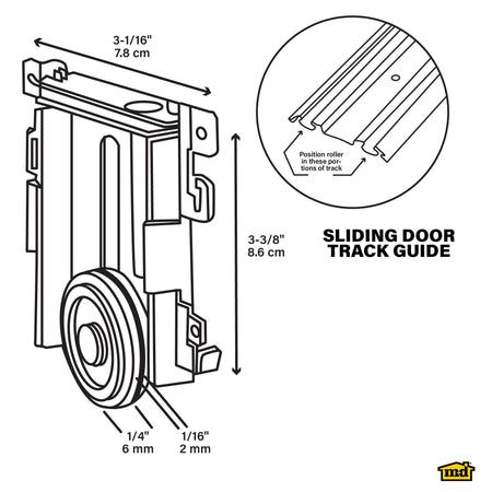 Roller Assembly for Sliding and Mirror Doors Default Title Callout