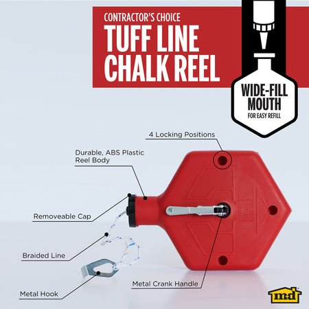 ABS Tuff Line™ Contractor Chalk Reel Red Callout