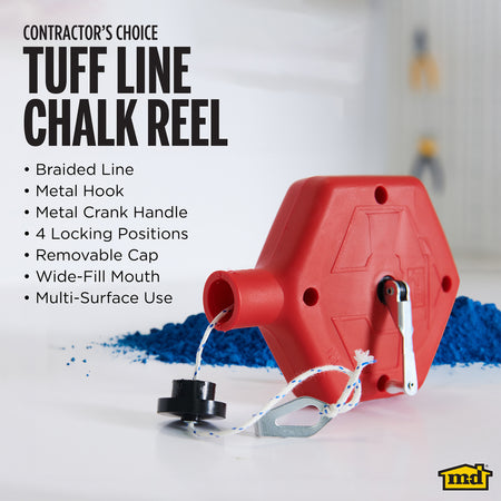 ABS Tuff Line™ Contractor Chalk Reel Red Enhanced Graphic