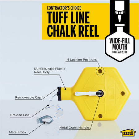 ABS Tuff Line™ Contractor Chalk Reel Yellow Callout