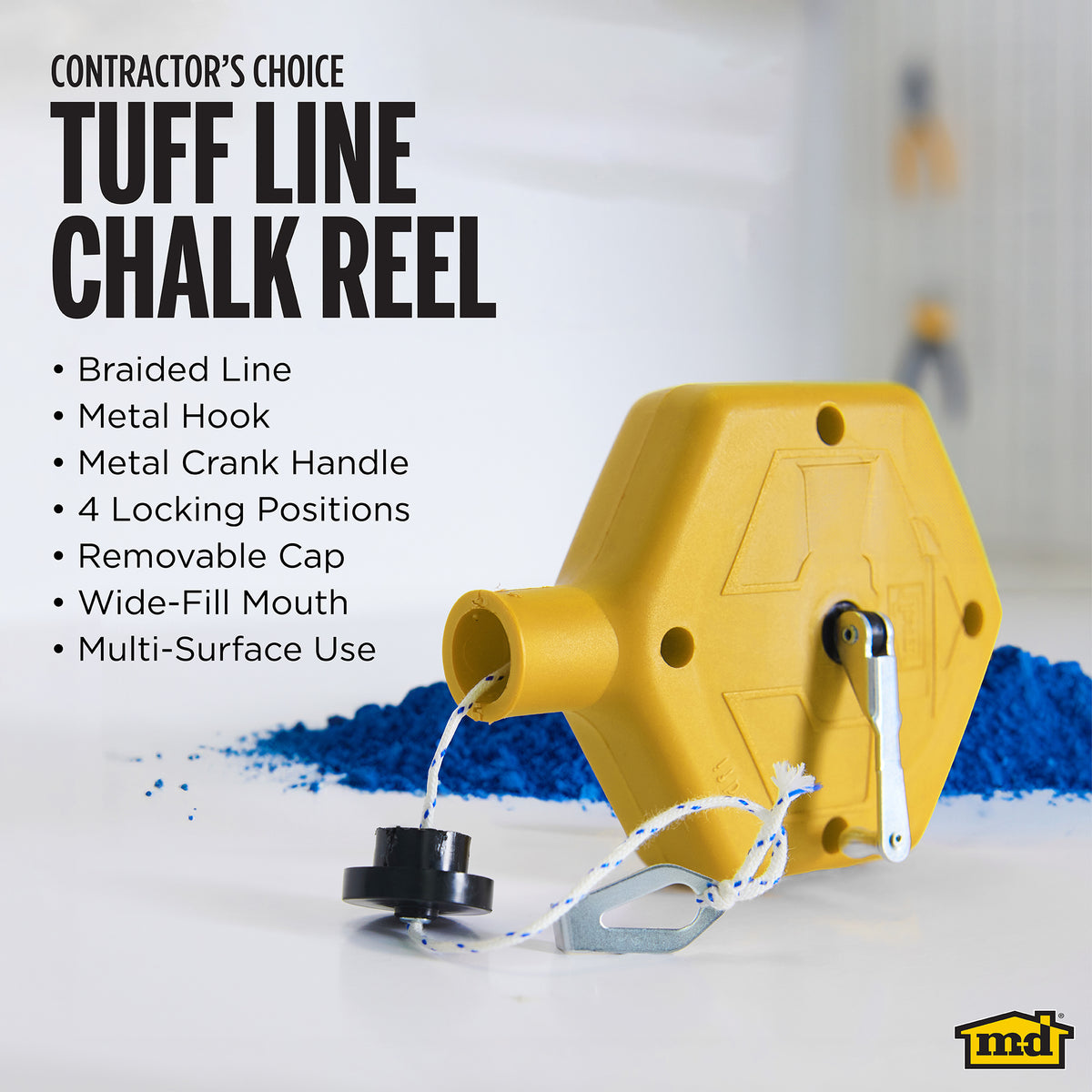 ABS Tuff Line™ Contractor Chalk Reel Yellow Enhanced Graphic