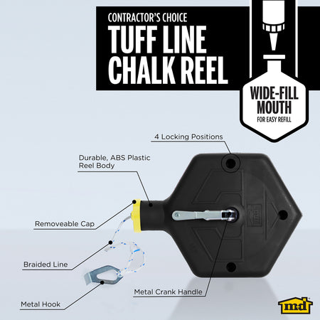 ABS Tuff Line™ Contractor Chalk Reel Black Callout