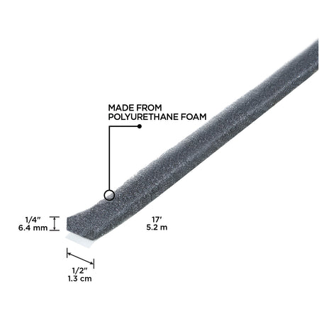 17 ft. Gray Economy Foam Window Seal for Large Gaps 1/4 in. x 1/2 in. Callout