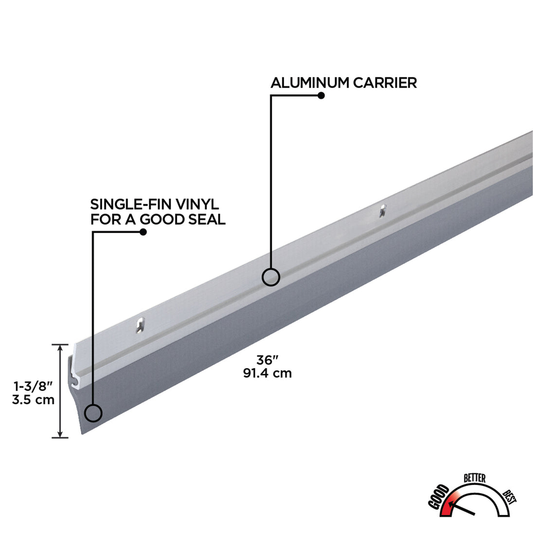 36 in. Aluminum and Vinyl Standard Screw-on Door Sweep – M-D Building ...