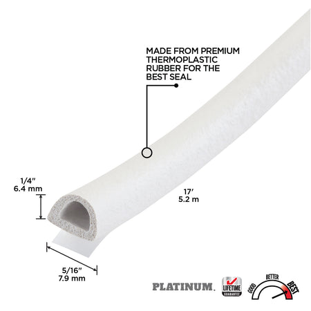 Premium Thermoplastic Rubber PLATINUM™ Window Seal for Gaps White / Medium Gaps Callout