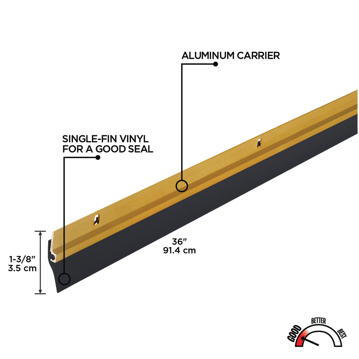 36 in. Aluminum and Vinyl Standard Screw-on Door Sweep – M-D Building ...
