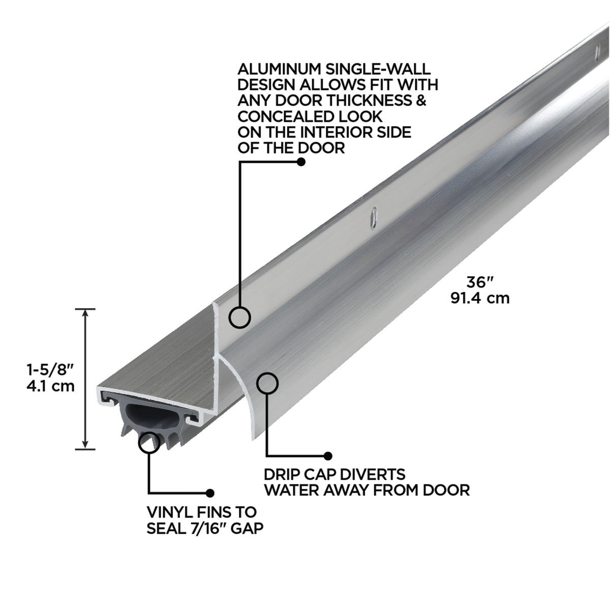 36 in. Aluminum L-Shape Screw-on Under Door Seal – M-D Building Products