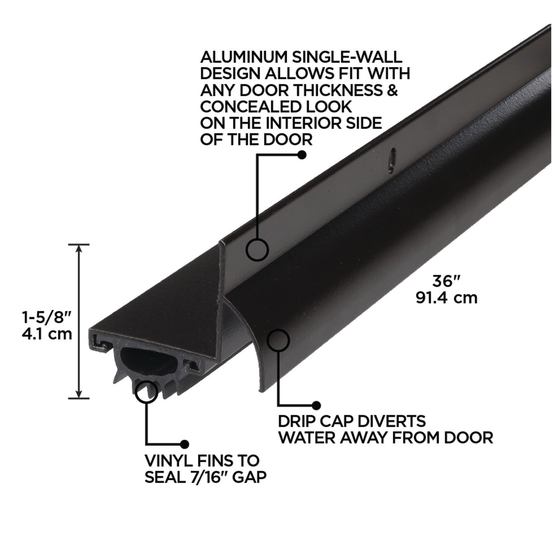 36 in. Aluminum L-Shape Screw-on Under Door Seal – M-D Building Products