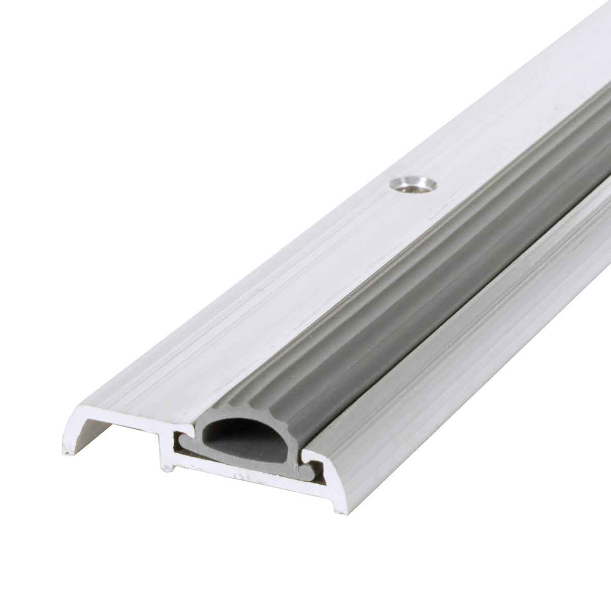 1-3/8 in. x 7/16 in. x 36 in. Silver Aluminum and Vinyl Mini Low-Profi ...