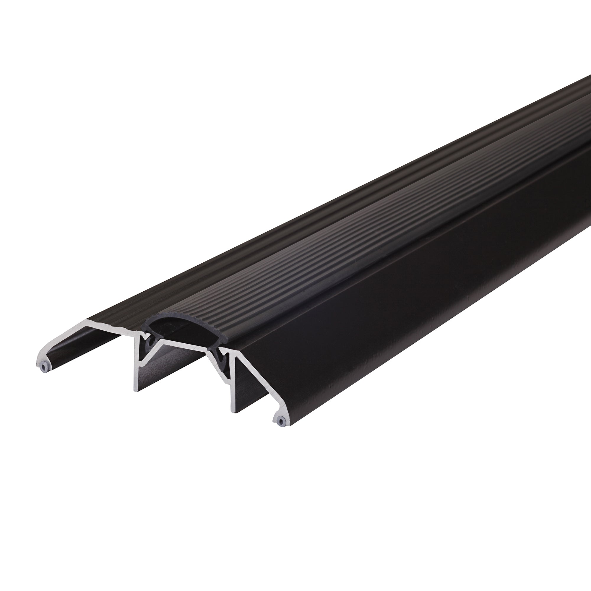 3-3/4 in. x 1-1/8 in. Aluminum and Vinyl Heavy-Duty High-Profile Thres ...