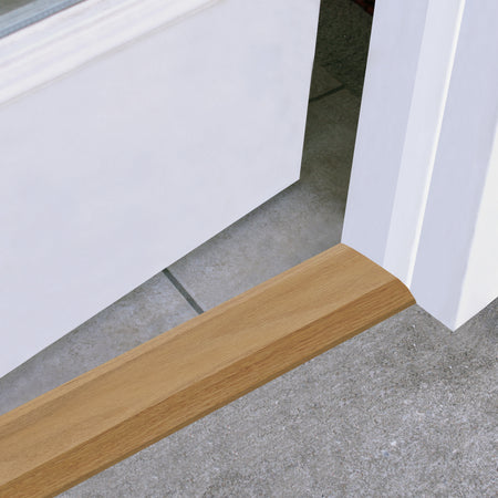 3-1/2 in. x 3/4 in. Natural Hardwood Low-Profile Threshold for Doorways 36 in. In Use