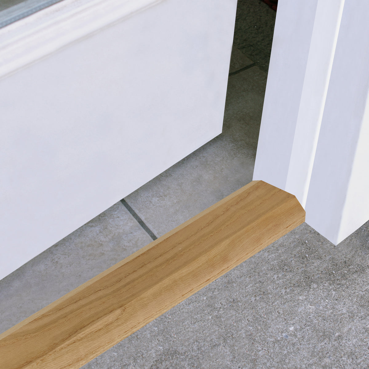 3-1/2 in. x 1-1/16 in. x 36 in. Natural Hardwood High-Profile Threshold for Doorways Default Title In Use