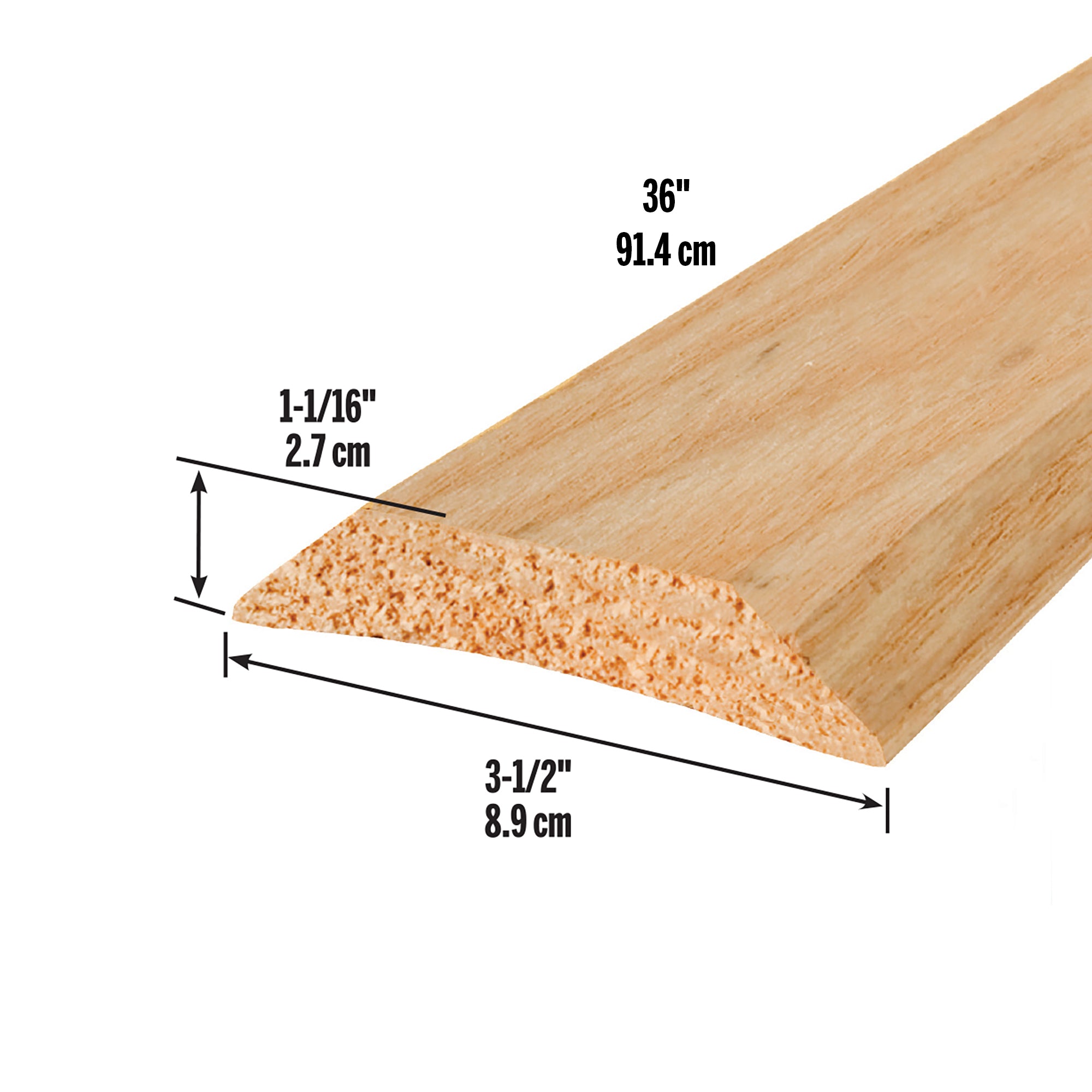 3-1/2 in. x 1-1/16 in. x 36 in. Natural Hardwood High-Profile