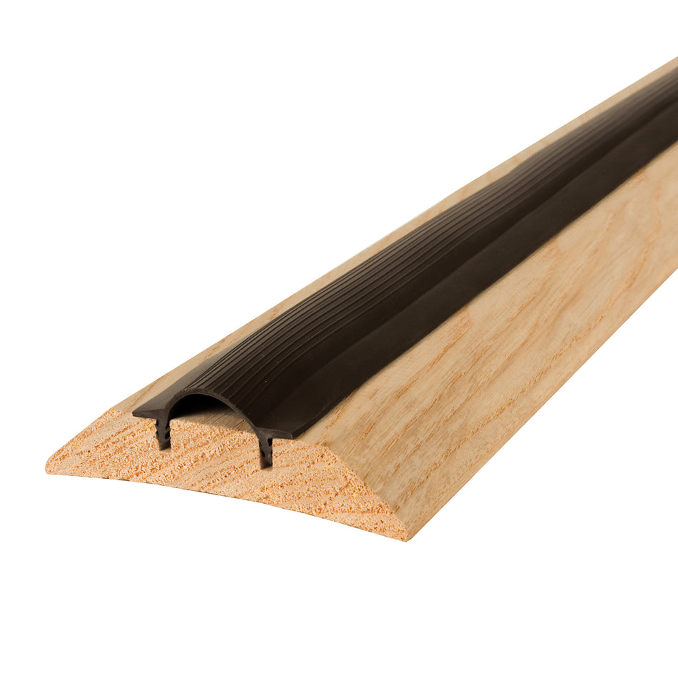 3-1/2 in. x 1-1/8 in. x 36 in. Natural Hardwood and Vinyl Low-Profile Threshold