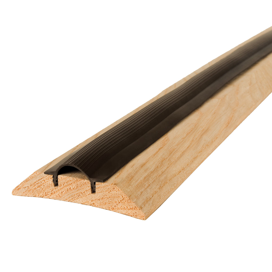 3-1/2 in. x 1-7/16 in. x 36 in. Natural Hardwood and Vinyl High-Profile Threshold