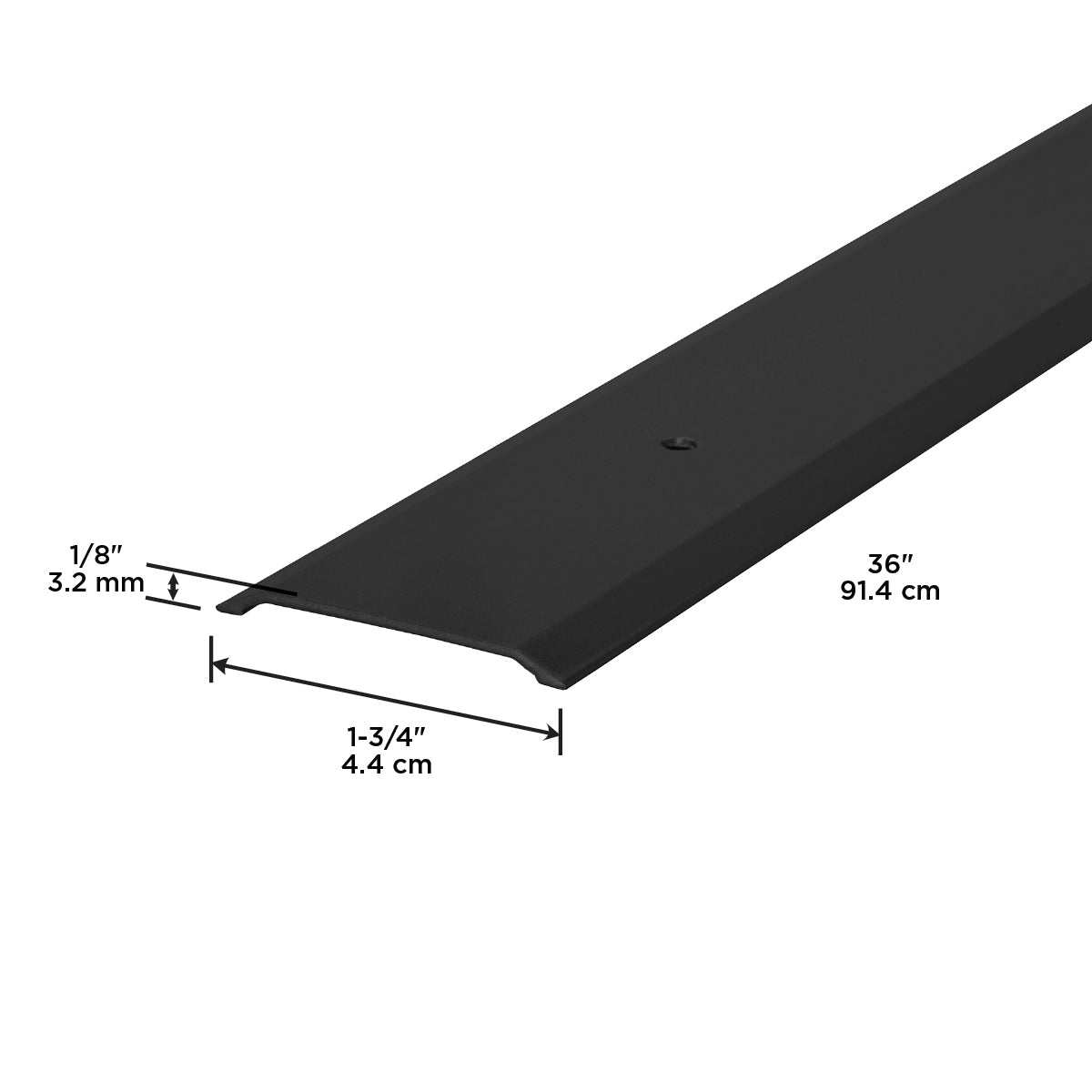 Aluminum Flat Profile Threshold for Interior Doorways Black / 1-3/4 in. x 1/8 in. Callout