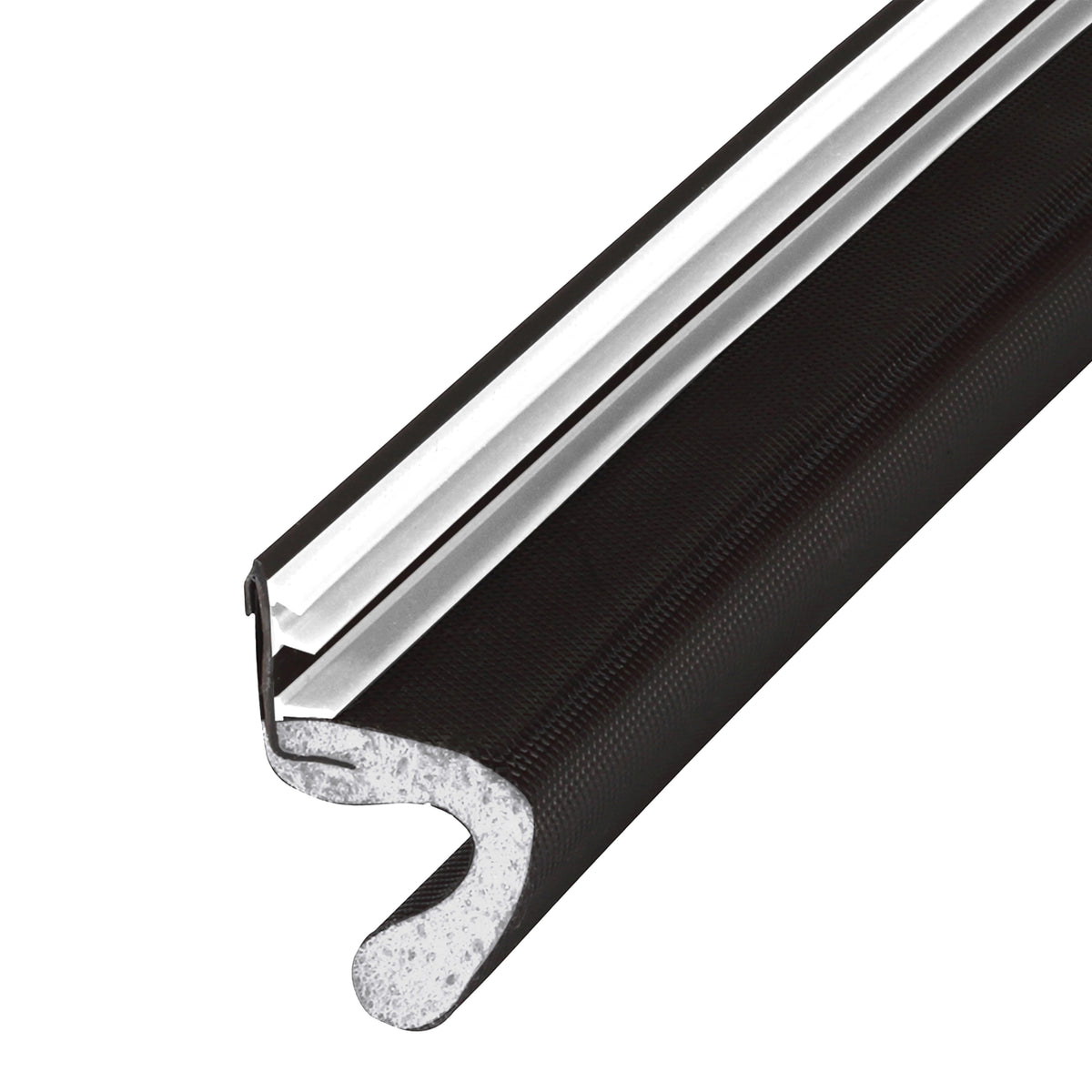 Vinyl-coated Foam Top and Sides Door Seal for Doors with Kerf/Channel Black / 150 ft. Profile