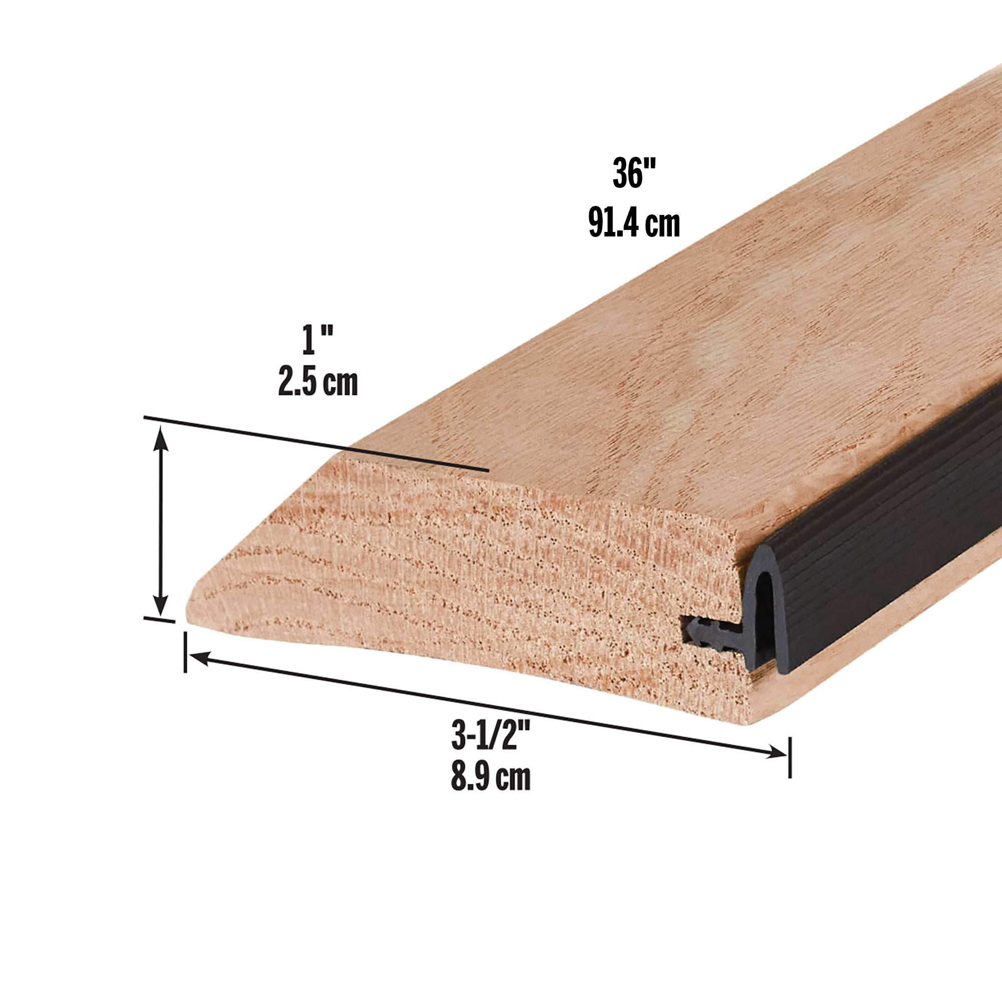 3-1/2 in. x 1 in. x 36 in. Natural Hardwood and Vinyl High-Profile