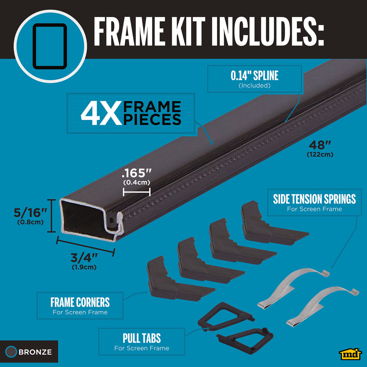 Window Screen Frame Kit 60 5/16 in. Aluminum Screen Frame Kit – M-D Building Products