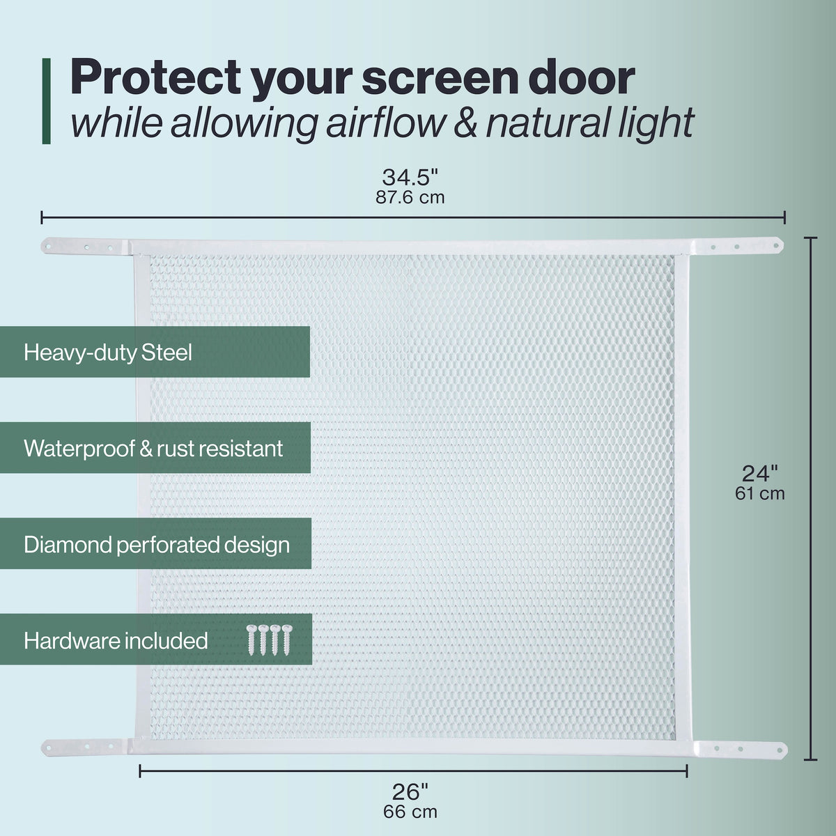 24 in. x 30-36 in. Steel Door Grille White Callout